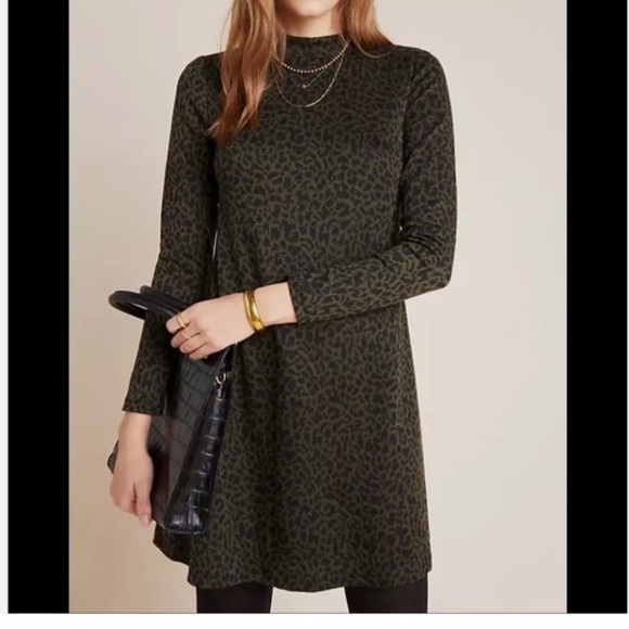 Anthropologie Hutch Structured Knitwork Dress Animal Print NEW Career - Picture 1 of 7